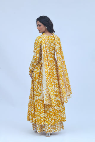 Amber Bloom Angrakha Kurta Set